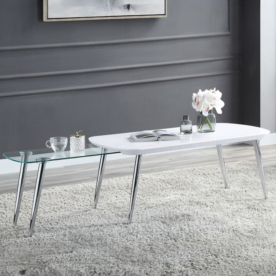 Patina - Coffee Table - White & Chrome