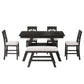 TOPMAX 6-Piece Wood Counter Height Dining Table Set with Storage Shelf