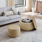 Round Storage Ottoman, 2 In 1 Function, End Table And Ottoman - view 21