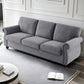 Soft Sofa, Upholstered 3 Seater Couch With High Density Foam, Loose Back Cushions And Turned Legs - view 12