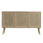 Natural Brown Media Center with Rattan Doors