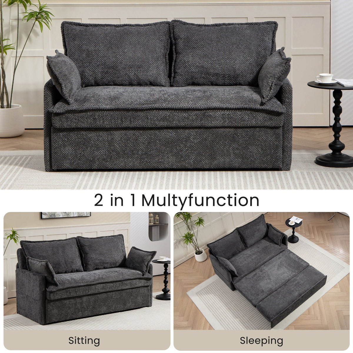 Pull Out Sofa Bed, Convertible Sleeper Sofa Couch, Side Storage, And USB / C - Type Charging Ports Chair - view 12