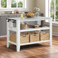 Sezye - Kitchen Island - Marble Top & White
