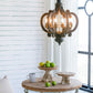 Farmhouse Chandelier, 6 Light Wood Chandelier Pendant Light Fixture With Adjustable Chain For Dining Room - view 18