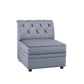 Bois II - Modular Armless Chair - Gray Velvet