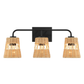 Moonlit Three Lights Wall Sconce with Rattan Shade