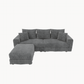 Plush Corduroy 3-Seat Sofa