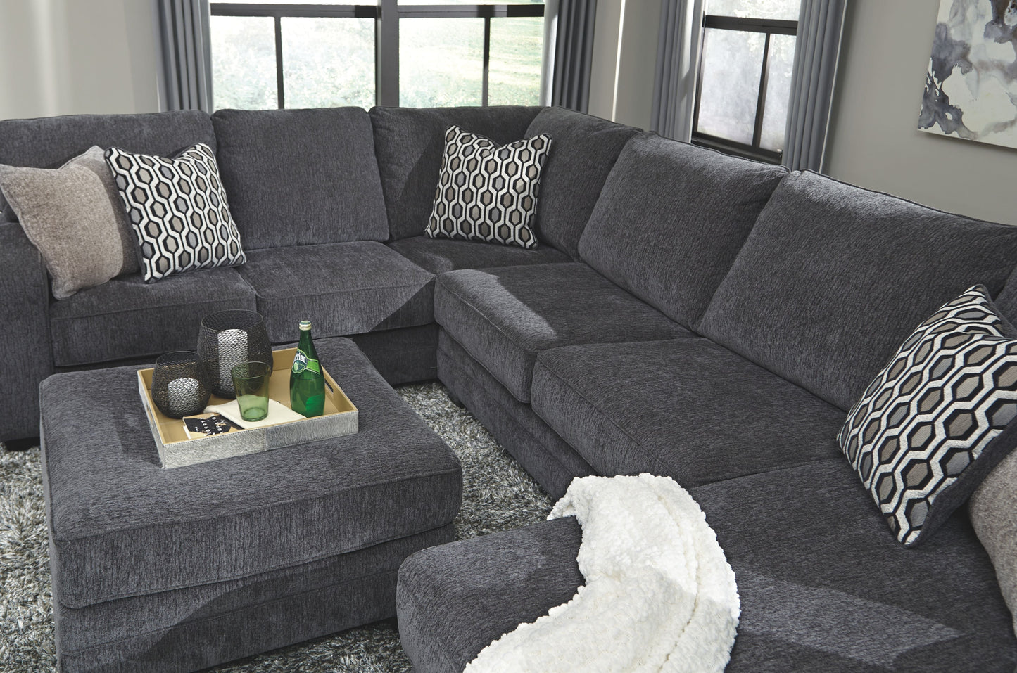 Tracling - Oversized Accent Ottoman - Slate