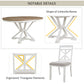 Dining Set With Extendable Round Table And 4 Upholstered Chairs - view 7