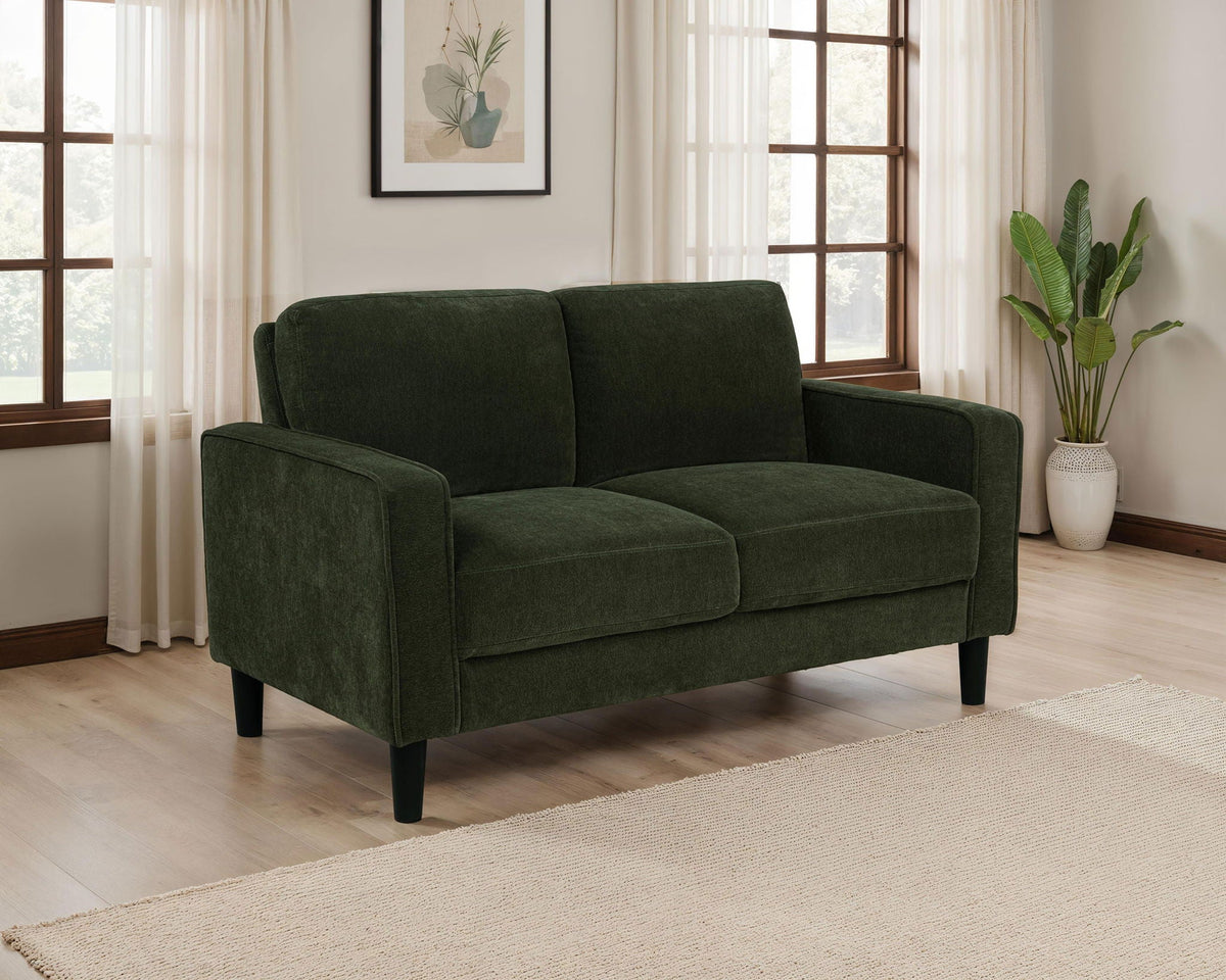 Ruth Fabric Upholstered Track Arm Loveseat Matcha Green - view 5