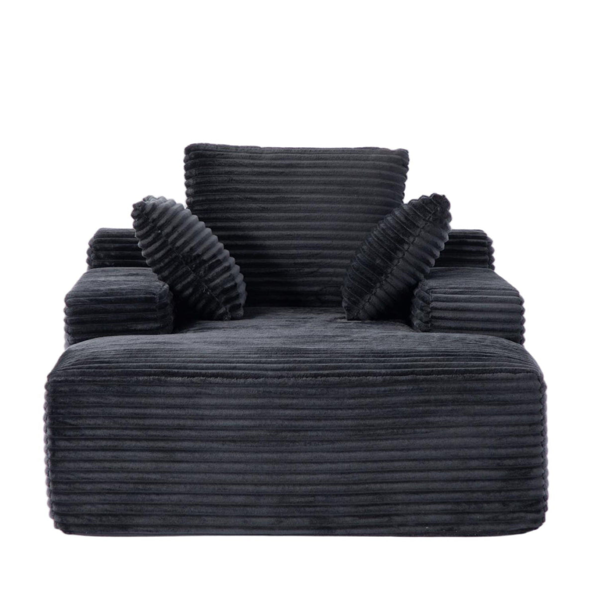 Oversized Chaise Lounge Chair Cozy Cloud Couch With 3 Throw Pillows And Wide Armrest - view 4