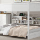 Queen Over Queen Bunk Bed with Storage Cabinets and USB Ports
