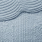3 Piece Reversible Scalloped Edge Quilt Set - Blue King/Cal King