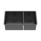 Double Bowl (60/40) Undermount Sink - 33"x19"x10" Gunmetal