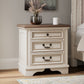 Realyn - Three Drawer Night Stand - White / Brown / Beige
