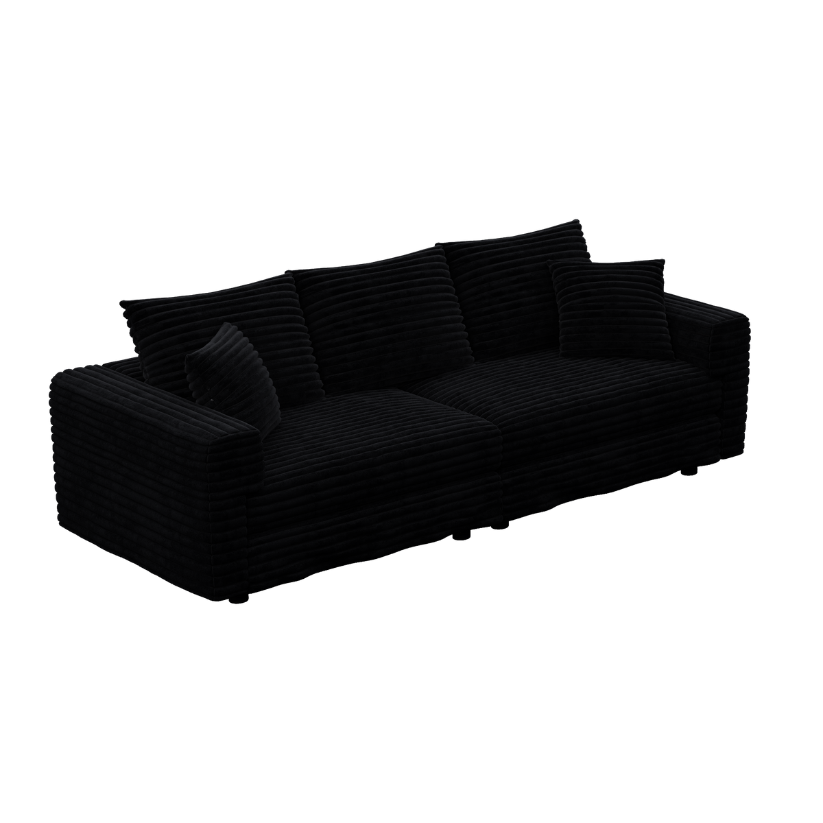 82.7" Plush Corduroy 3-Seat Sofa