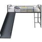 Cordelia - Twin Loft Bed With Slide - Antique Oak, Sandy Black & Dark Bronze Hand-Brushed