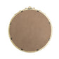 30x31" Round Wall Mirror with Gold Finish and Decorative Leaf Crest