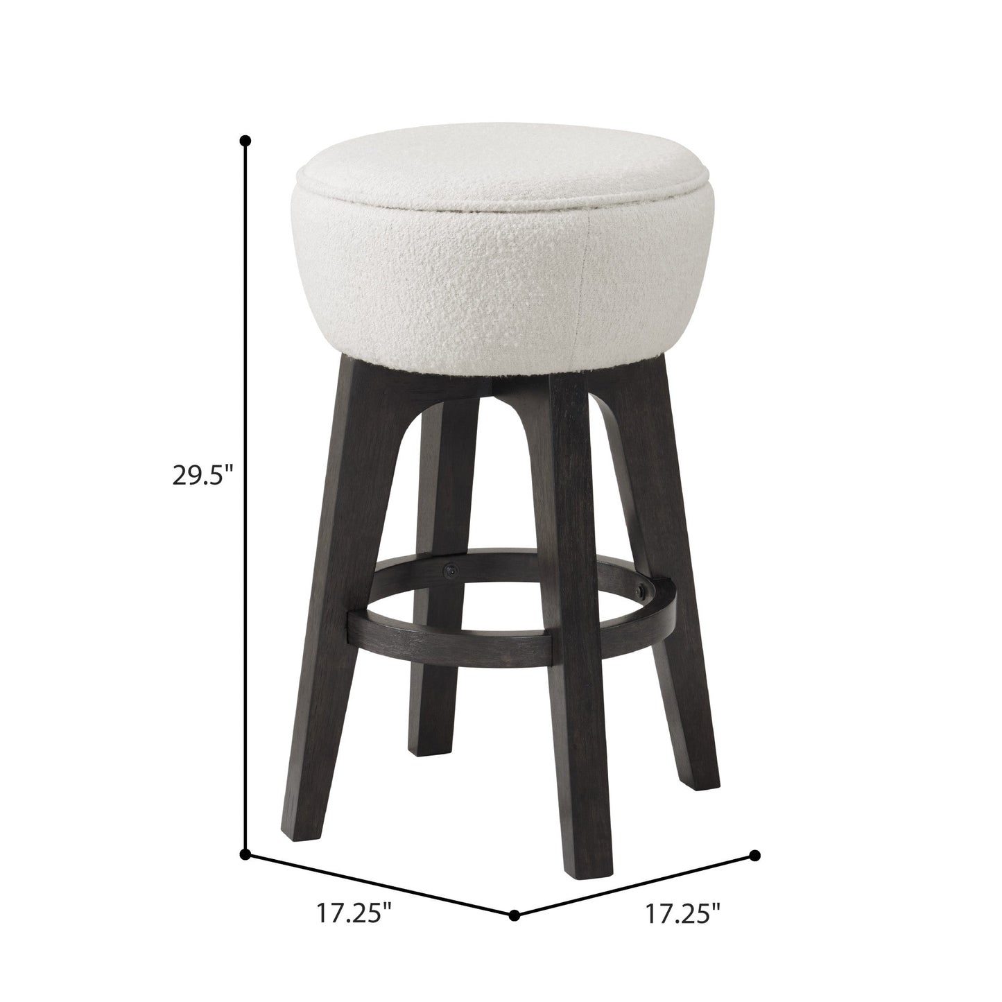 Brown Backless Bar Stools, Set Of 2