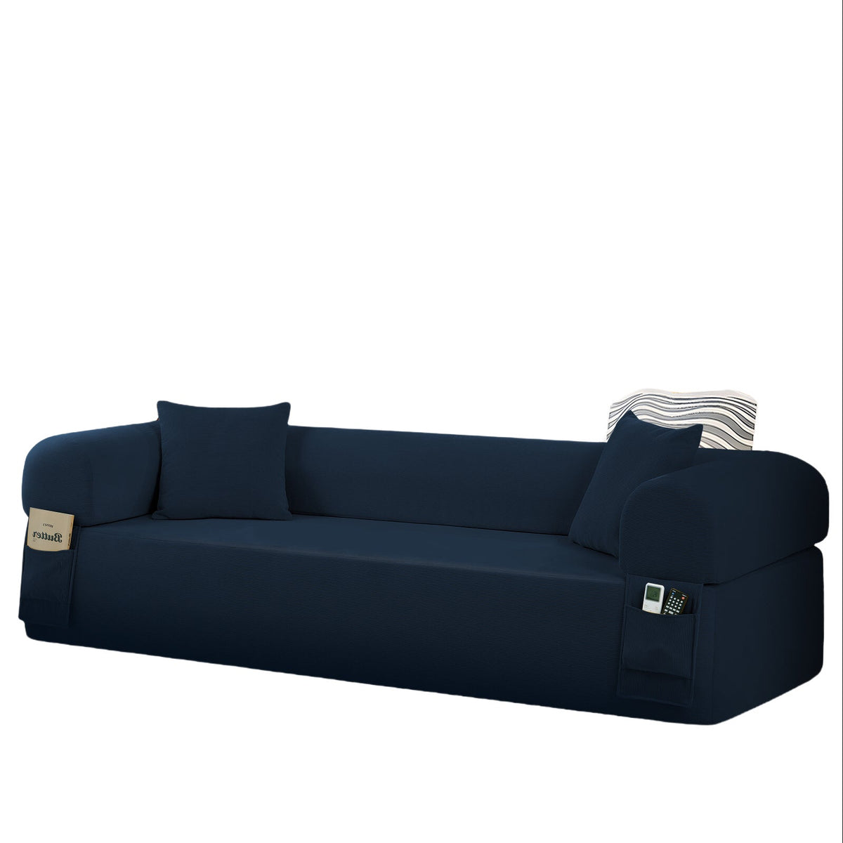 Spring Sofa with High-Quality Fabric, Pillows & Storage