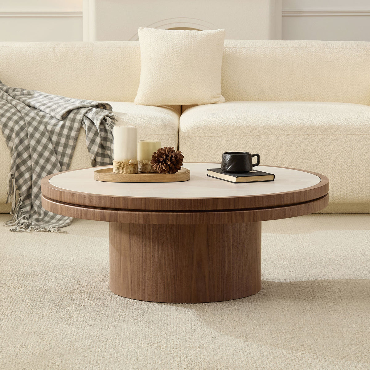35.43 Inch Coffee Table with Sintered Stone Tabletop