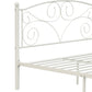 Queen Size Unique Flower Sturdy System Metal Bed Frame with Headboard and Footboard
