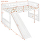 Twin Size Loft Bed With Slide And Ladder - White
