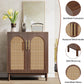 59" Rattan Sideboard Buffet Cabinet