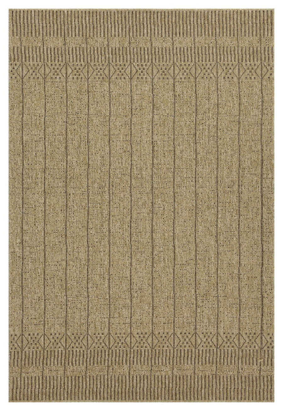 Earth GC_NTL1009 Jute/Mocha 5 ft. 3 in. x 7 ft. 3 in. Indoor/Outdoor Area Rug