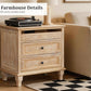 28" Wood Nightstand with Charging Station