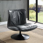 Piotr Black Leather Accent Chair