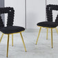 Modern Chair Set of 2 with Golden Color Iron Tube Legs