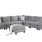 Simona 120" Gray Velvet Modular Sectional Sofa