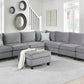Simona 120" Gray Velvet Modular Sectional Sofa