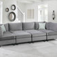 Simona 120" Gray Velvet Modular Sectional Sofa