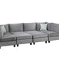 Simona 120" Gray Velvet Modular Sectional Sofa