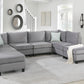 Simona 120" Gray Velvet Modular Sectional Sofa