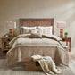 7 Piece Faux Suede Comforter Set Tan King