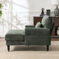 Modern Chaise Lounge Upholstered Sofa Recliner Chair in Green