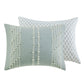 3 Piece Cotton Jacquard Comforter Set Aqua Full/Queen