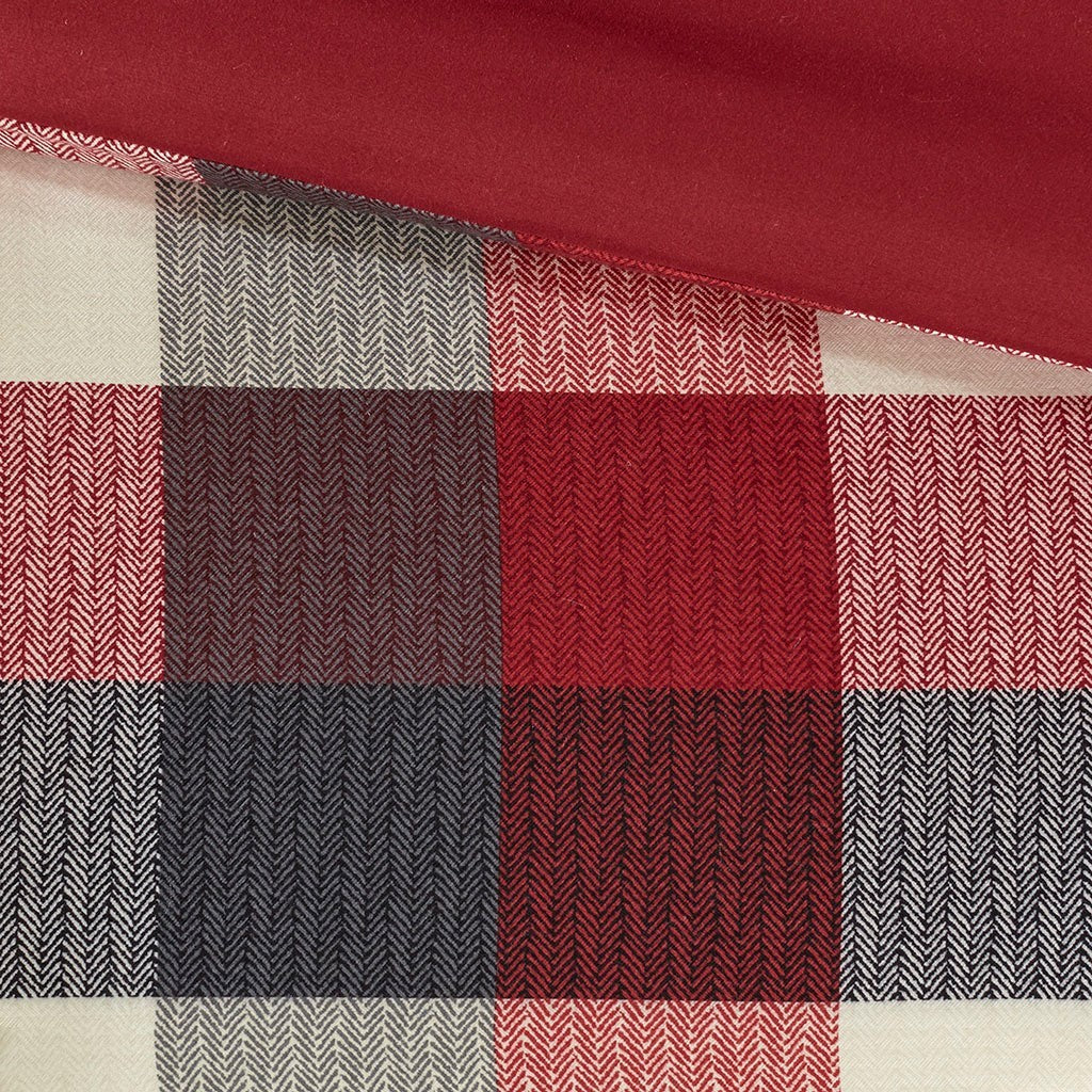 7 Piece Herringbone Comforter Set Red Queen