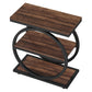 Industrial Narrow End Table with 3 Shelves