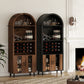 71' Farmhouse Arched Wine Bar Cabinet