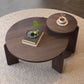 32.68 Inch Nesting Round Wood Coffee Table with End Table Set of 2