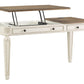 Realyn - Home Office Lift Top Desk - White / Brown