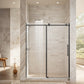 Frameless Stainless Steel Round Tube Single Sliding Shower Door