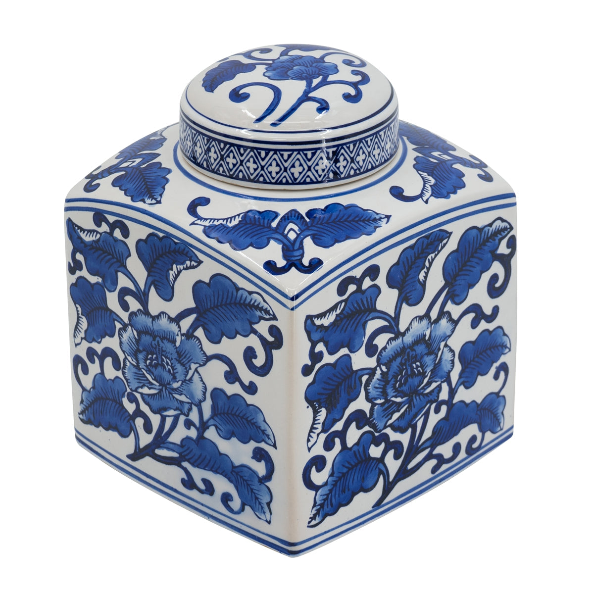 5x5x8" Hand Painted Square Canister
