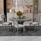 Dining Set With Extendable Round Table And 4 Upholstered Chairs - view 9