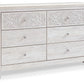 Paxberry - Six Drawer Dresser - Medallion Drawer Pulls - Whitewash