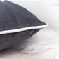 Nneka Let It Snow Gray Velvet Lumbar Pillow with Insert 14x20